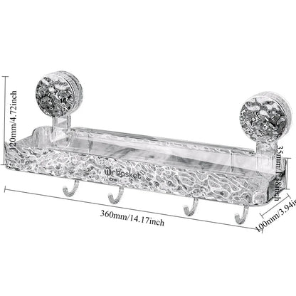 WATERPROOF SUCTION CUP SHELF FOR BATHROOM ORGANIZING