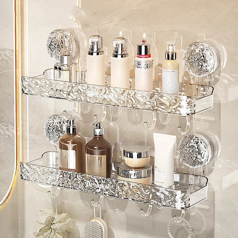 WATERPROOF SUCTION CUP SHELF FOR BATHROOM ORGANIZING