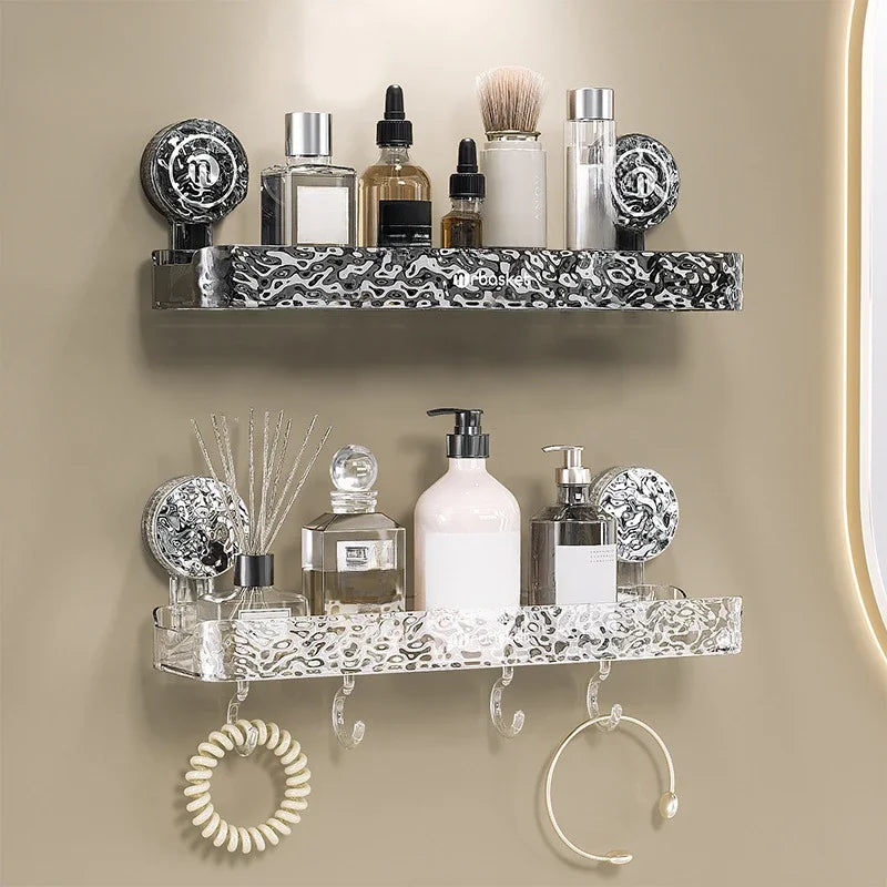 WATERPROOF SUCTION CUP SHELF FOR BATHROOM ORGANIZING