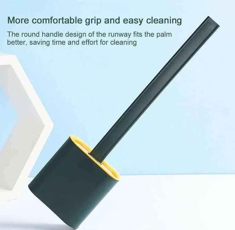 SILICONE TOILET BRUSH SET EASY CLEAN HOLDER