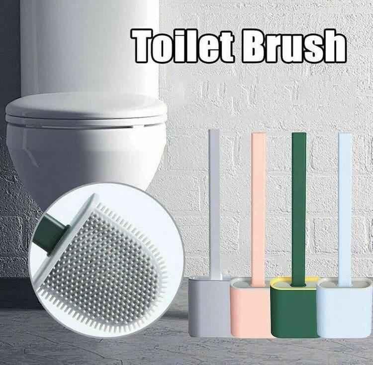 SILICONE TOILET BRUSH SET EASY CLEAN HOLDER
