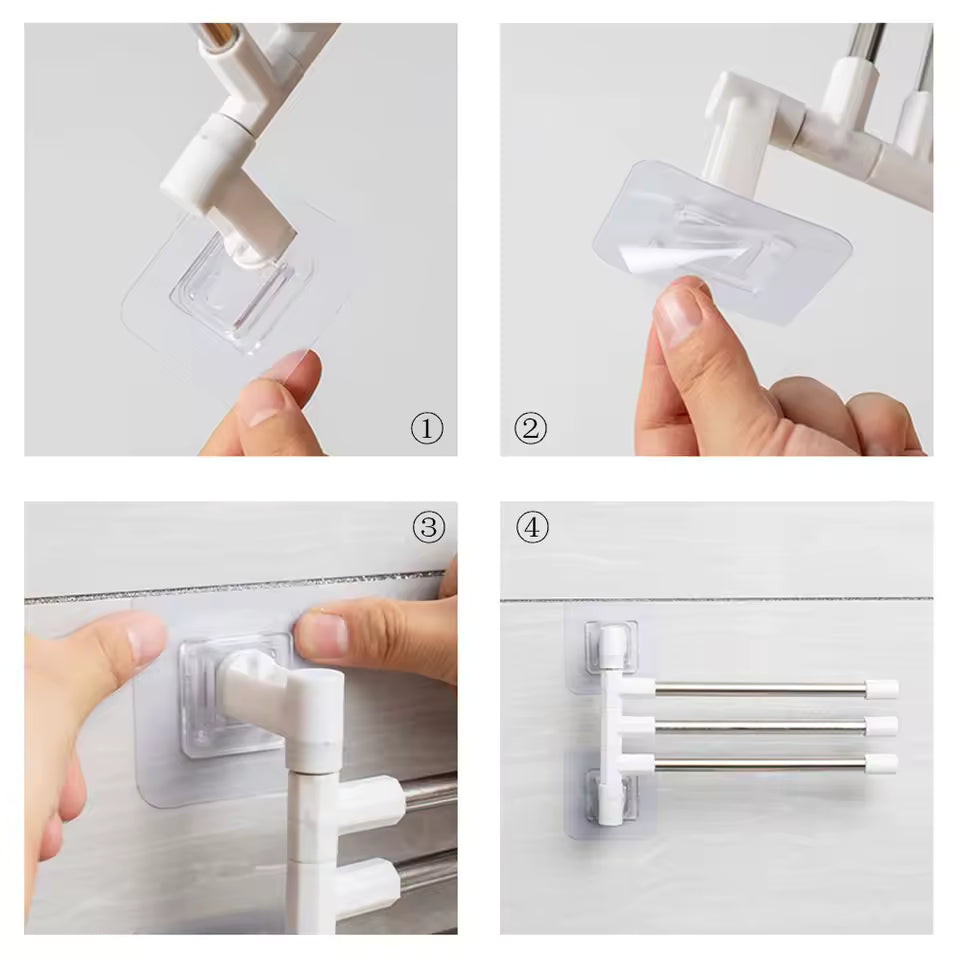 WALL MOUNT TOWEL ORGANIZER RACK FOR BATHROOM