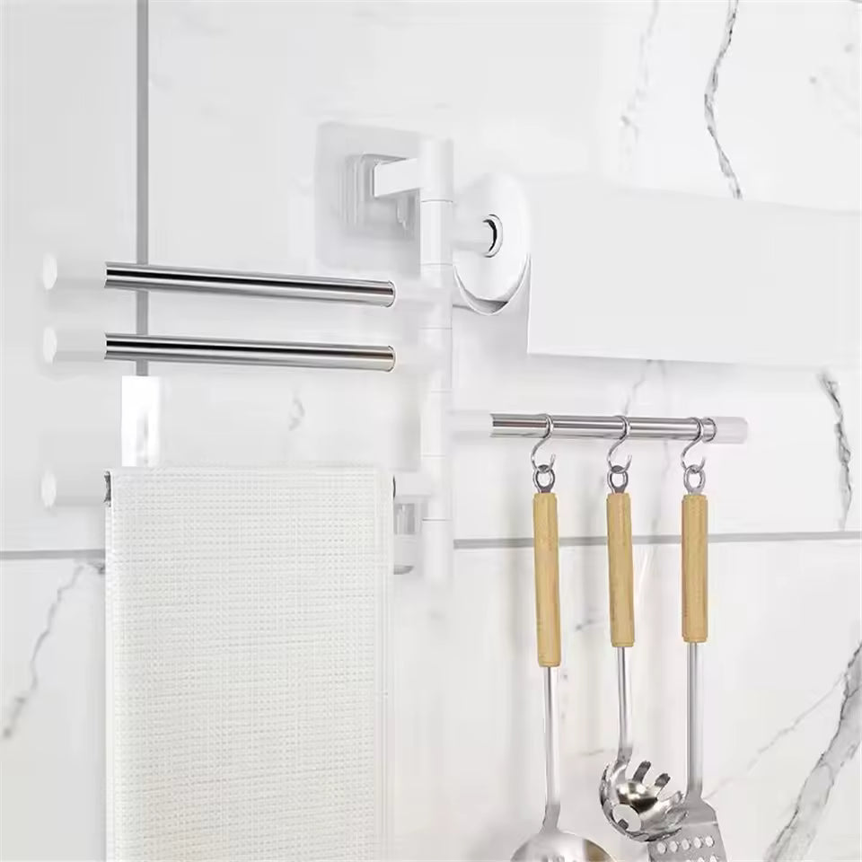 WALL MOUNT TOWEL ORGANIZER RACK FOR BATHROOM