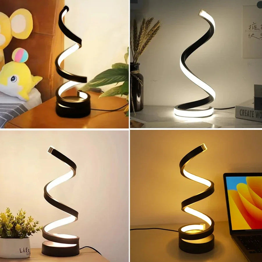 ELEGANT SPIRAL LED TABLE LIGHT WITH TRICOLOR MODES