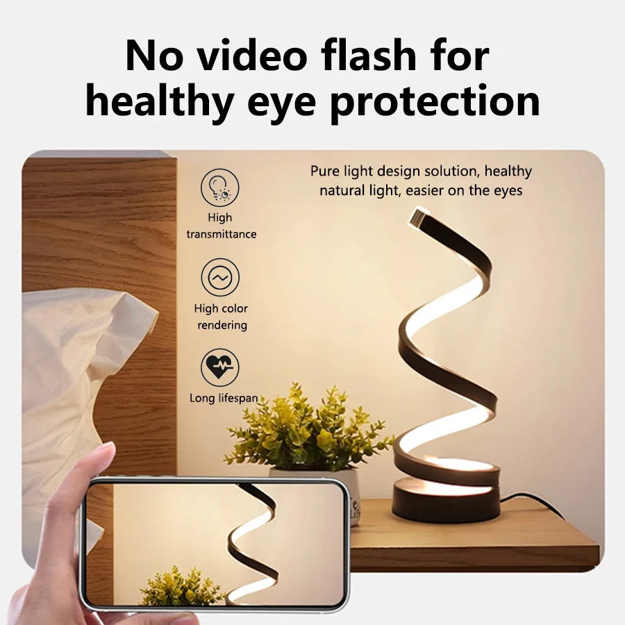 ELEGANT SPIRAL LED TABLE LIGHT WITH TRICOLOR MODES
