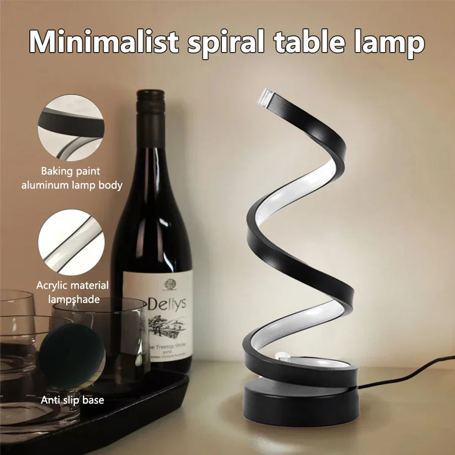 ELEGANT SPIRAL LED TABLE LIGHT WITH TRICOLOR MODES