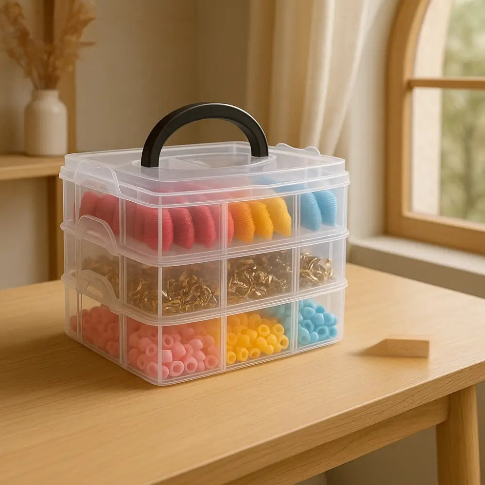 STACKABLE STORAGE BOX FOR ART AND CRAFT MATERIALS