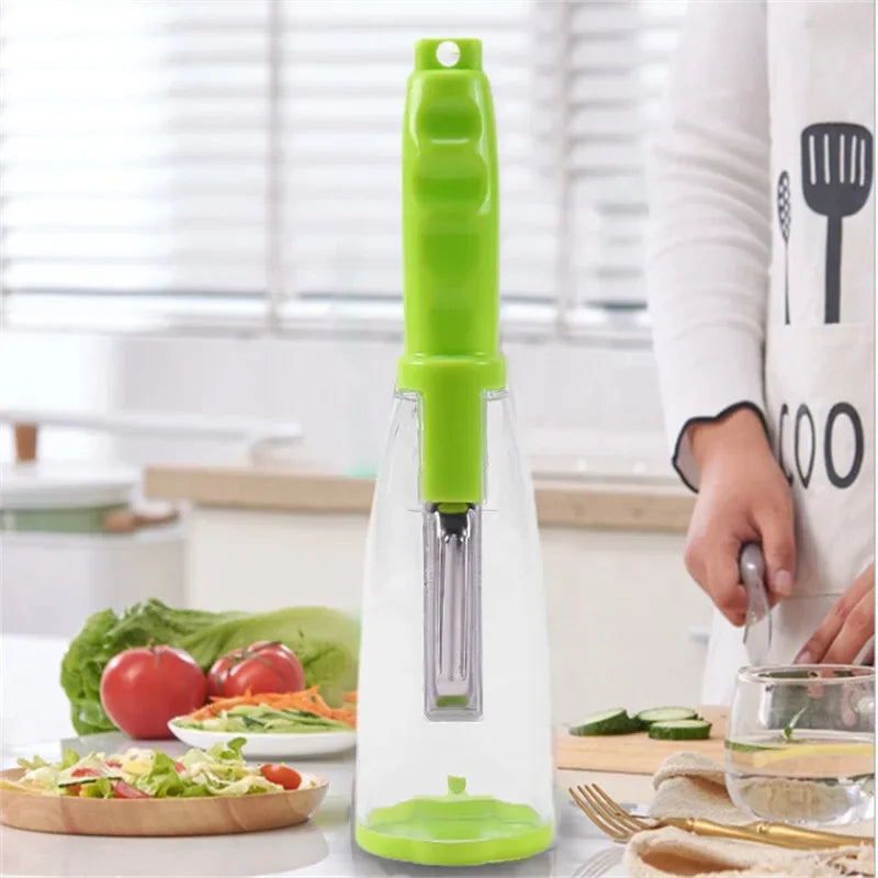 EASY-USE FRUIT PEELER WITH STAINLESS STEEL BLADE AND STORAGE