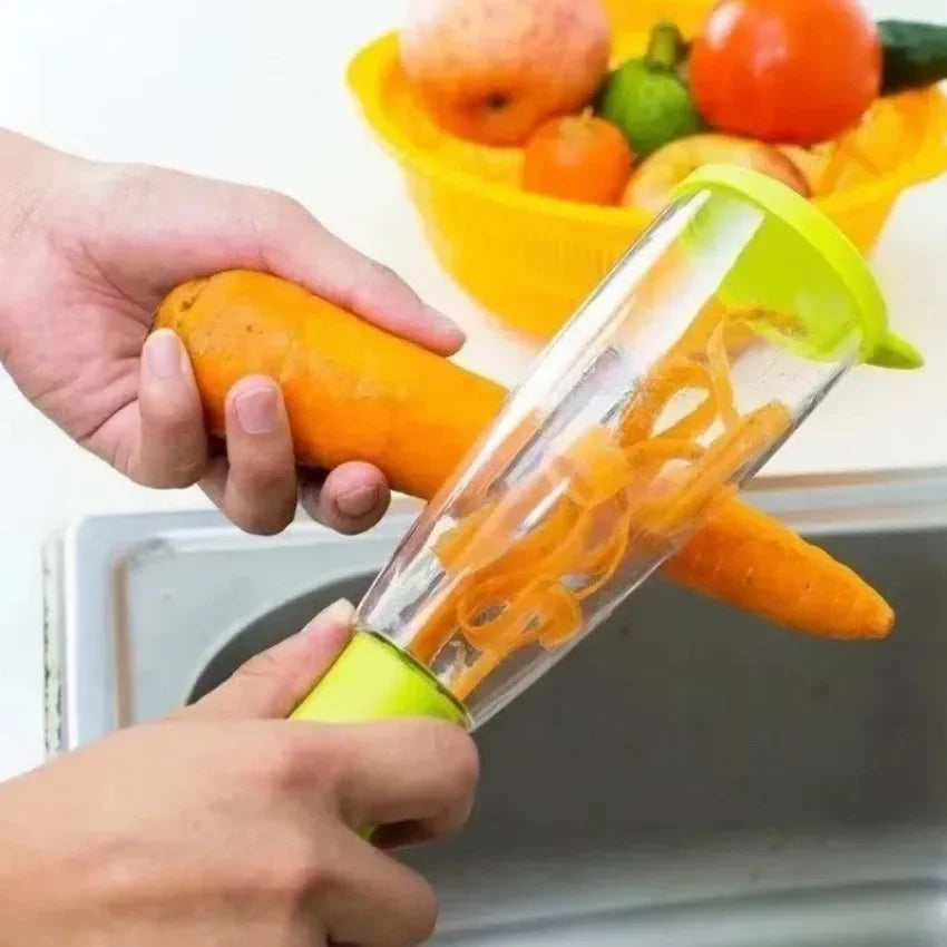 EASY-USE FRUIT PEELER WITH STAINLESS STEEL BLADE AND STORAGE