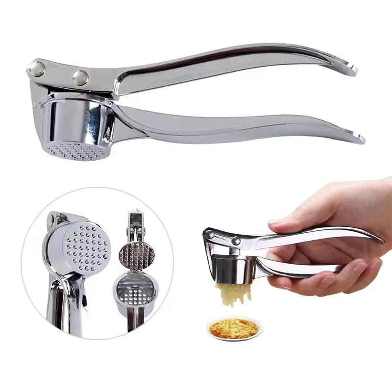 STAINLESS STEEL GARLIC PRESS FOR QUICK AND EASY CRUSHING