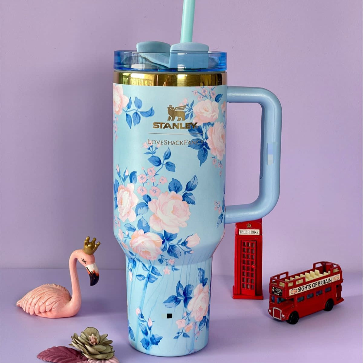 STYLISH FLORAL DESIGN STAINLESS STEEL TUMBLER FOR DRINKS