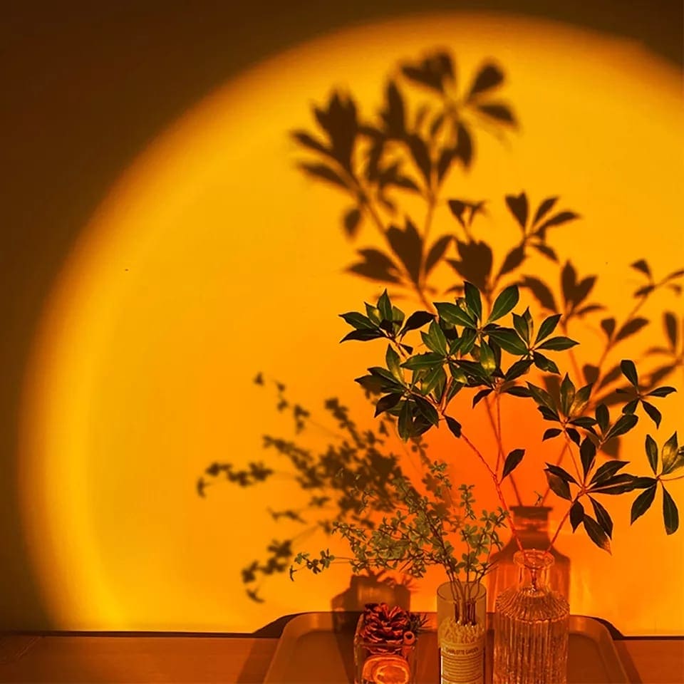 BEDROOM MOOD LIGHTING WITH SUNSET PROJECTOR LAMP