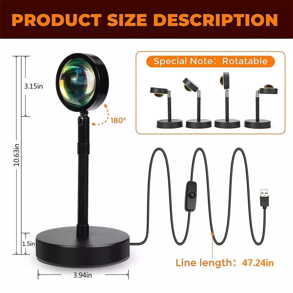 BEDROOM MOOD LIGHTING WITH SUNSET PROJECTOR LAMP