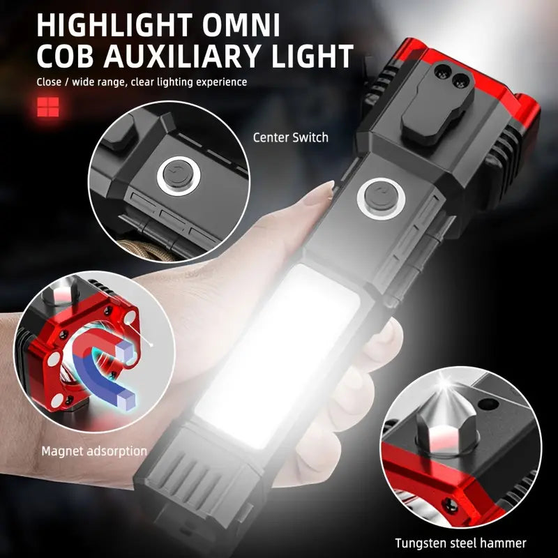 MULTIFUNCTION SUPER BRIGHT LED FLASHLIGHT WITH COB LIGHT
