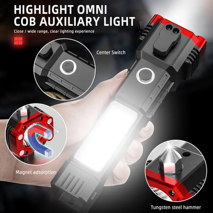 MULTIFUNCTION SUPER BRIGHT LED FLASHLIGHT WITH COB LIGHT
