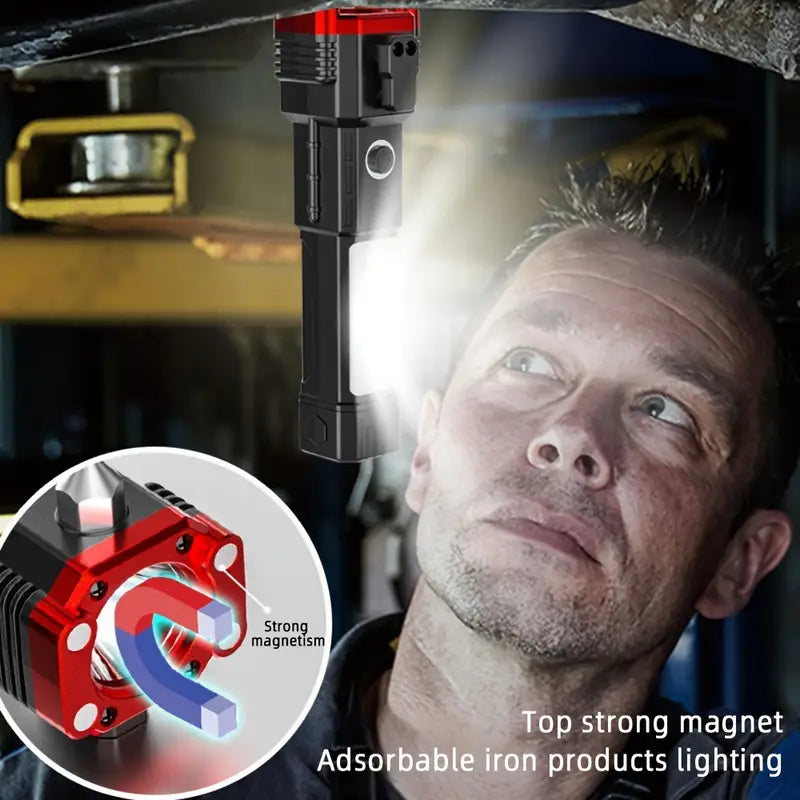 MULTIFUNCTION SUPER BRIGHT LED FLASHLIGHT WITH COB LIGHT