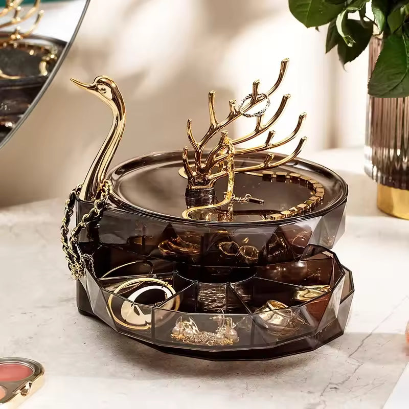 SWAN DREAM DESKTOP ORGANIZER – ELEGANT JEWELRY STORAGE BOX