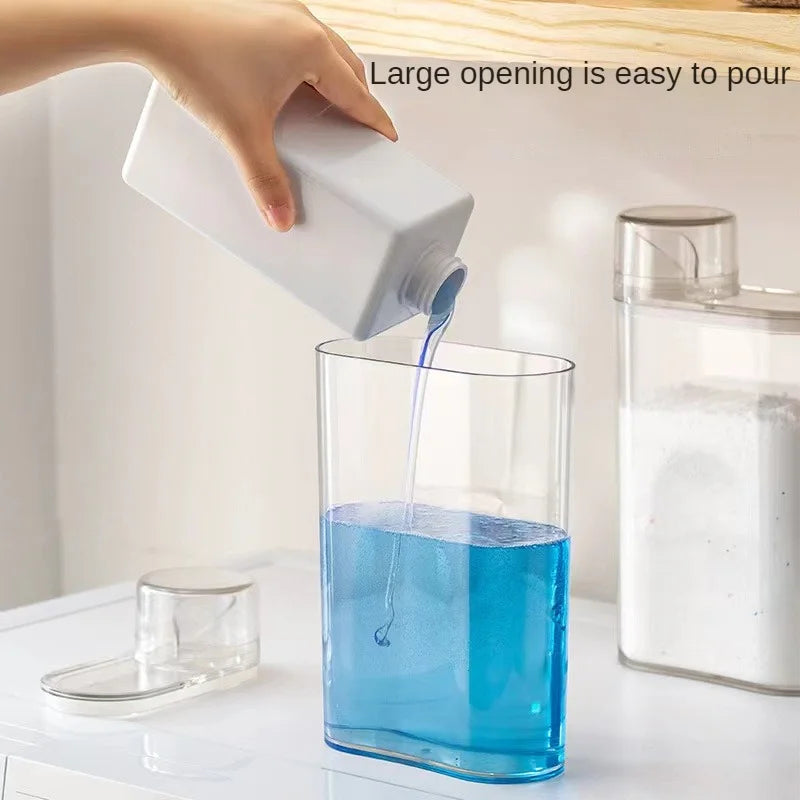 REFILLABLE TRANSPARENT CONTAINER FOR DETERGENT STORAGE