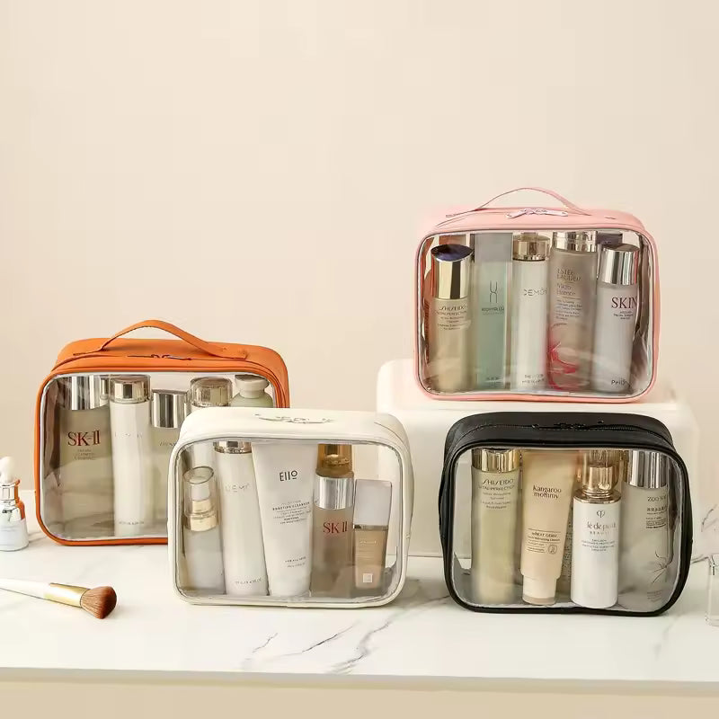 TRANSPARENT MAKEUP BAG FOR TRAVEL AND STORAGE