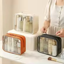 TRANSPARENT MAKEUP BAG FOR TRAVEL AND STORAGE