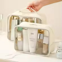 TRANSPARENT MAKEUP BAG FOR TRAVEL AND STORAGE