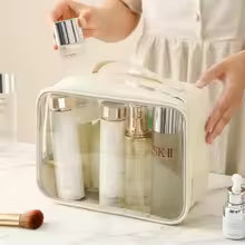 TRANSPARENT MAKEUP BAG FOR TRAVEL AND STORAGE