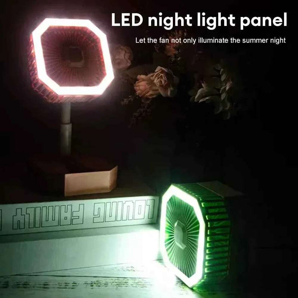 USB POWERED MINI FAN WITH BUILT-IN LED LIGHT