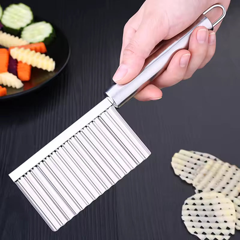 STAINLESS STEEL WAVY POTATO SLICER TOOL FOR KITCHEN