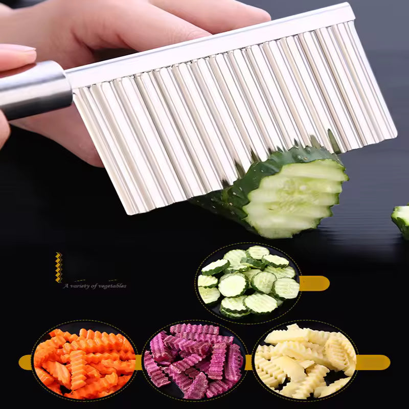 STAINLESS STEEL WAVY POTATO SLICER TOOL FOR KITCHEN