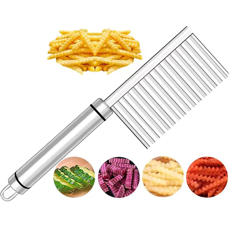 STAINLESS STEEL WAVY POTATO SLICER TOOL FOR KITCHEN