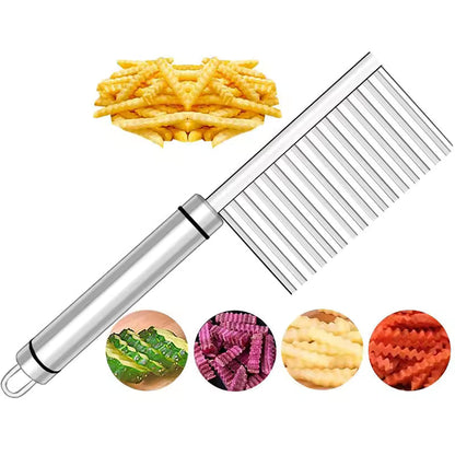 STAINLESS STEEL WAVY POTATO SLICER TOOL FOR KITCHEN