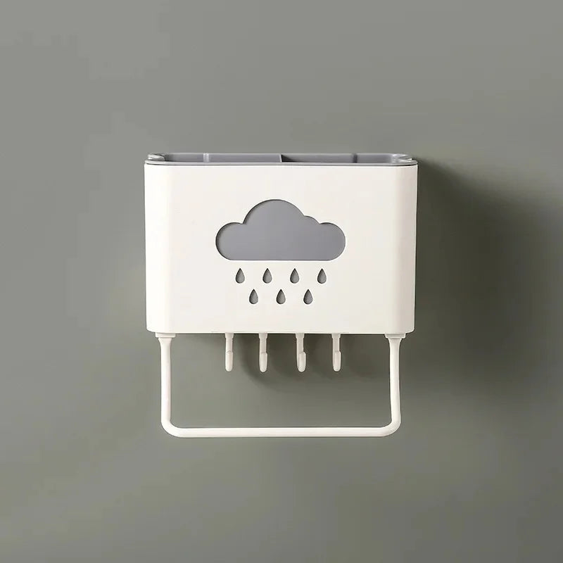 WALL MOUNTED UTENSIL HOLDER WITH TOWEL RACK