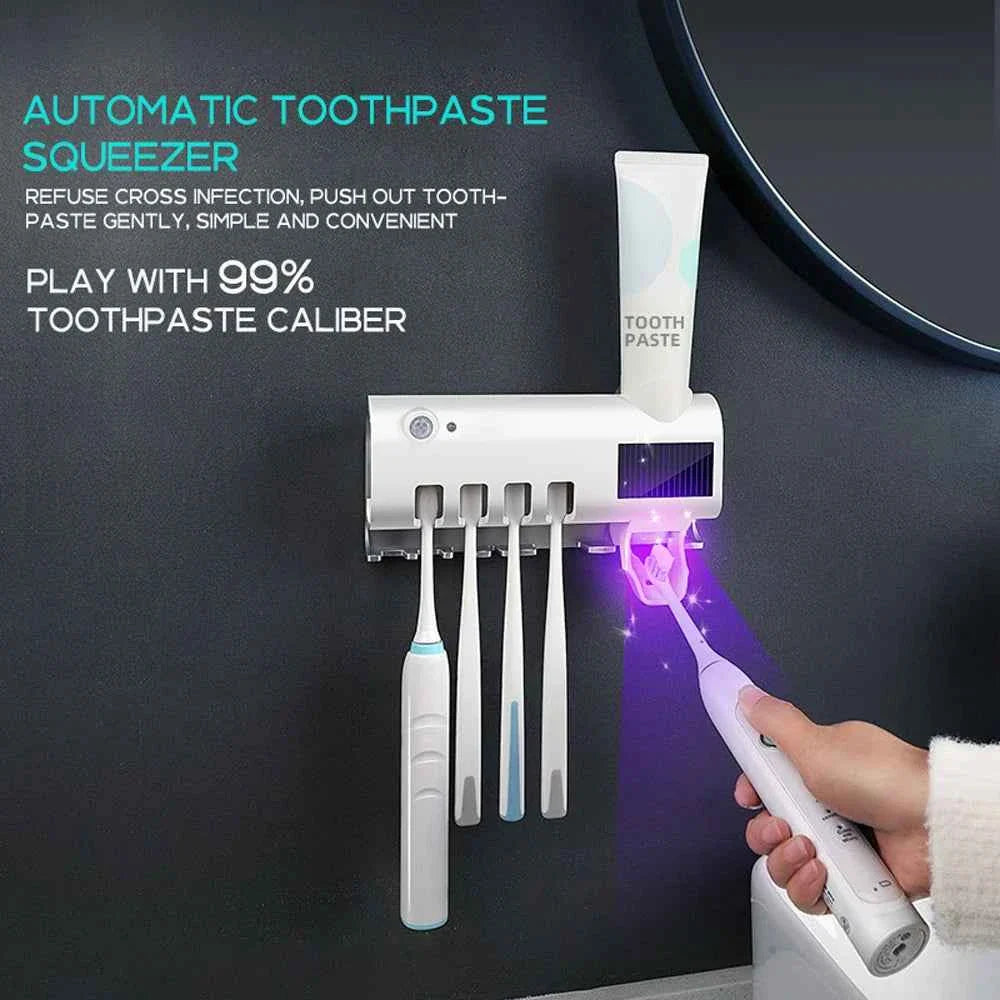 WALL-MOUNTED TOOTHBRUSH STAND WITH ORGANIZER FUNCTION