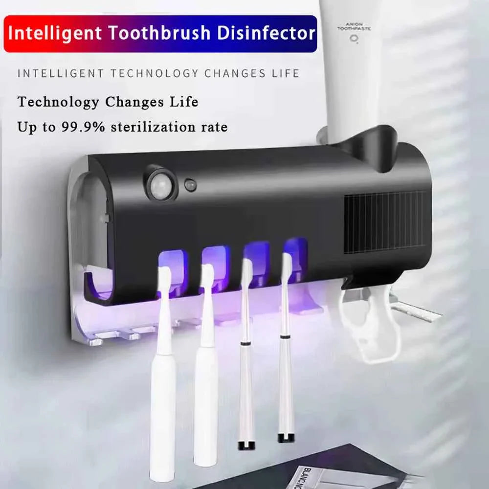WALL-MOUNTED TOOTHBRUSH STAND WITH ORGANIZER FUNCTION