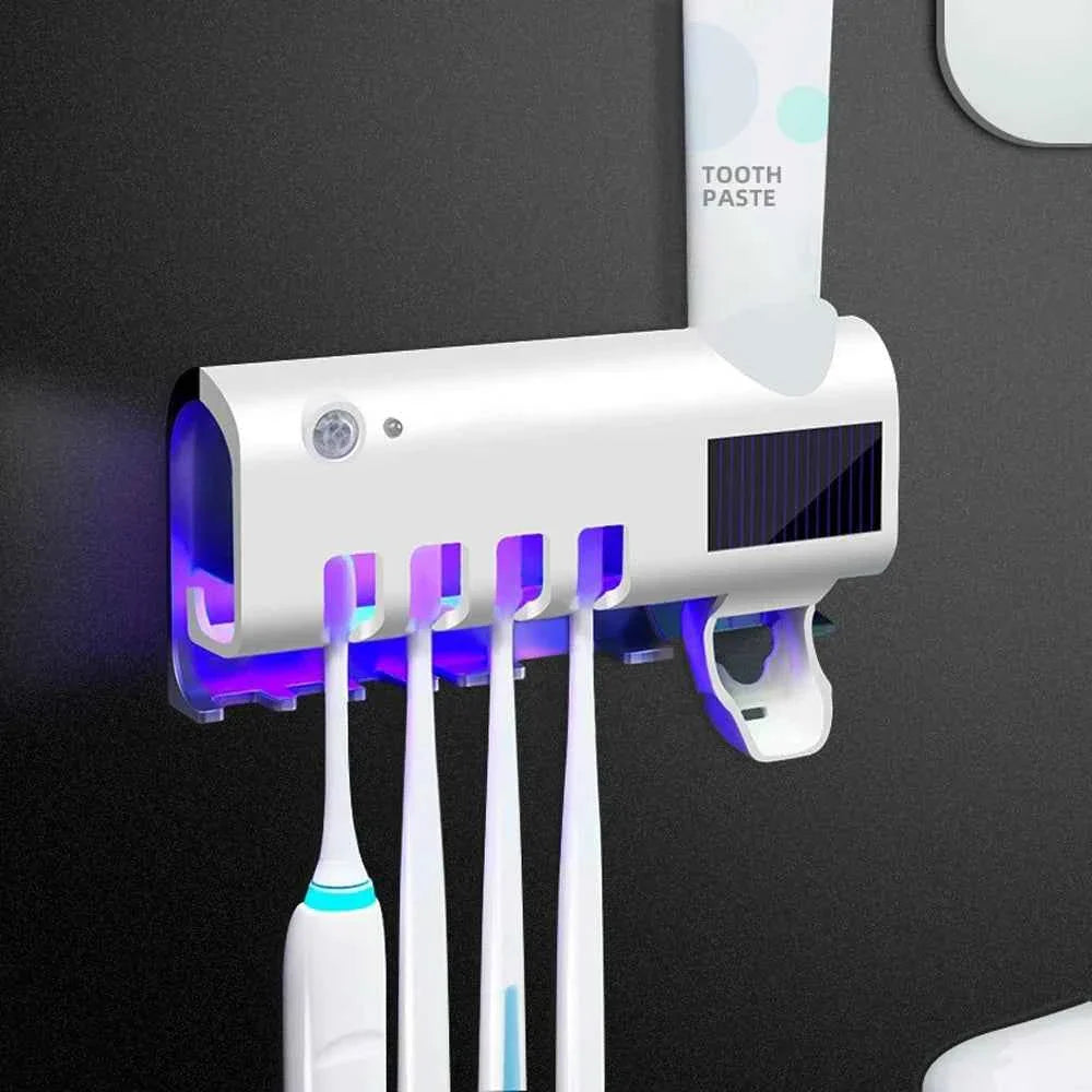WALL-MOUNTED TOOTHBRUSH STAND WITH ORGANIZER FUNCTION