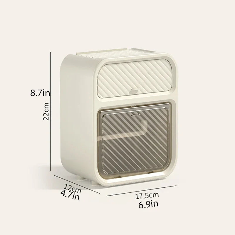 BATHROOM PAPER HOLDER WITH STORAGE COMPARTMENT