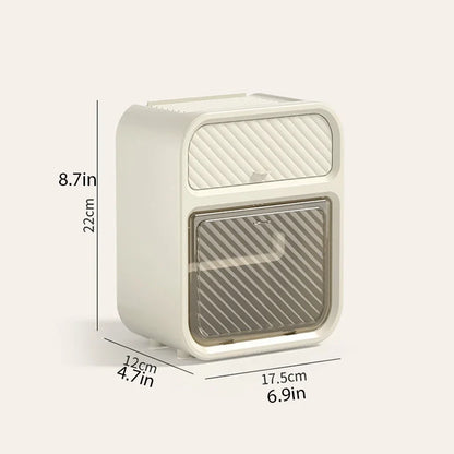 BATHROOM PAPER HOLDER WITH STORAGE COMPARTMENT