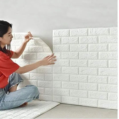 PRODESIRE™ SELF ADHESIVE 3D BRICK WALL SHEET (27X30 INCH PER SHEET)