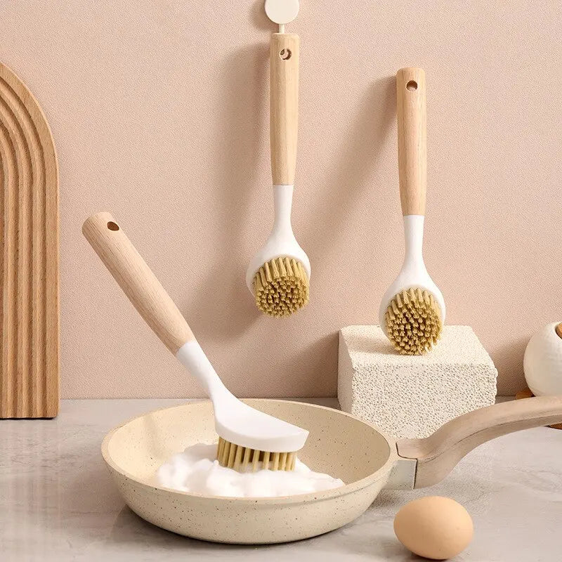 WOODEN HANDLE DISHWASHING BRUSH FOR CLEANING