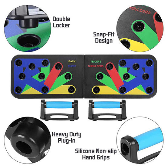 FOLDABLE 9-IN-1 PUSH UPS BOARD