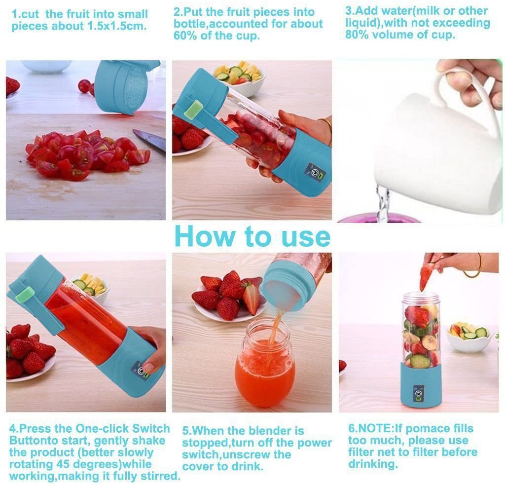 PORTABLE 6 BLADE RECHARGEABLE JUICER