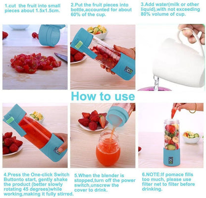 PORTABLE 6 BLADE RECHARGEABLE JUICER