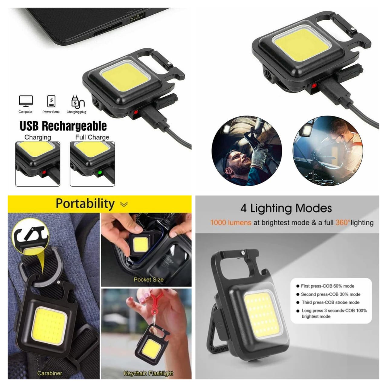 PRODESIRE™ RECHARGEABLE COB KEYCHAIN LIGHT
